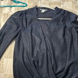 H&M shirt shiny kinda material dark blue